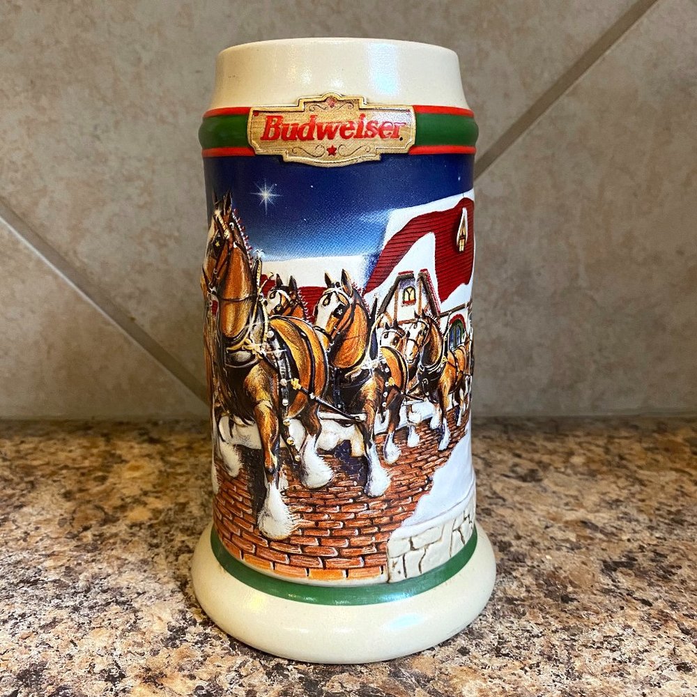BUDWEISER 1998 Holiday Beer Stein Grant's Farm Holiday CS343